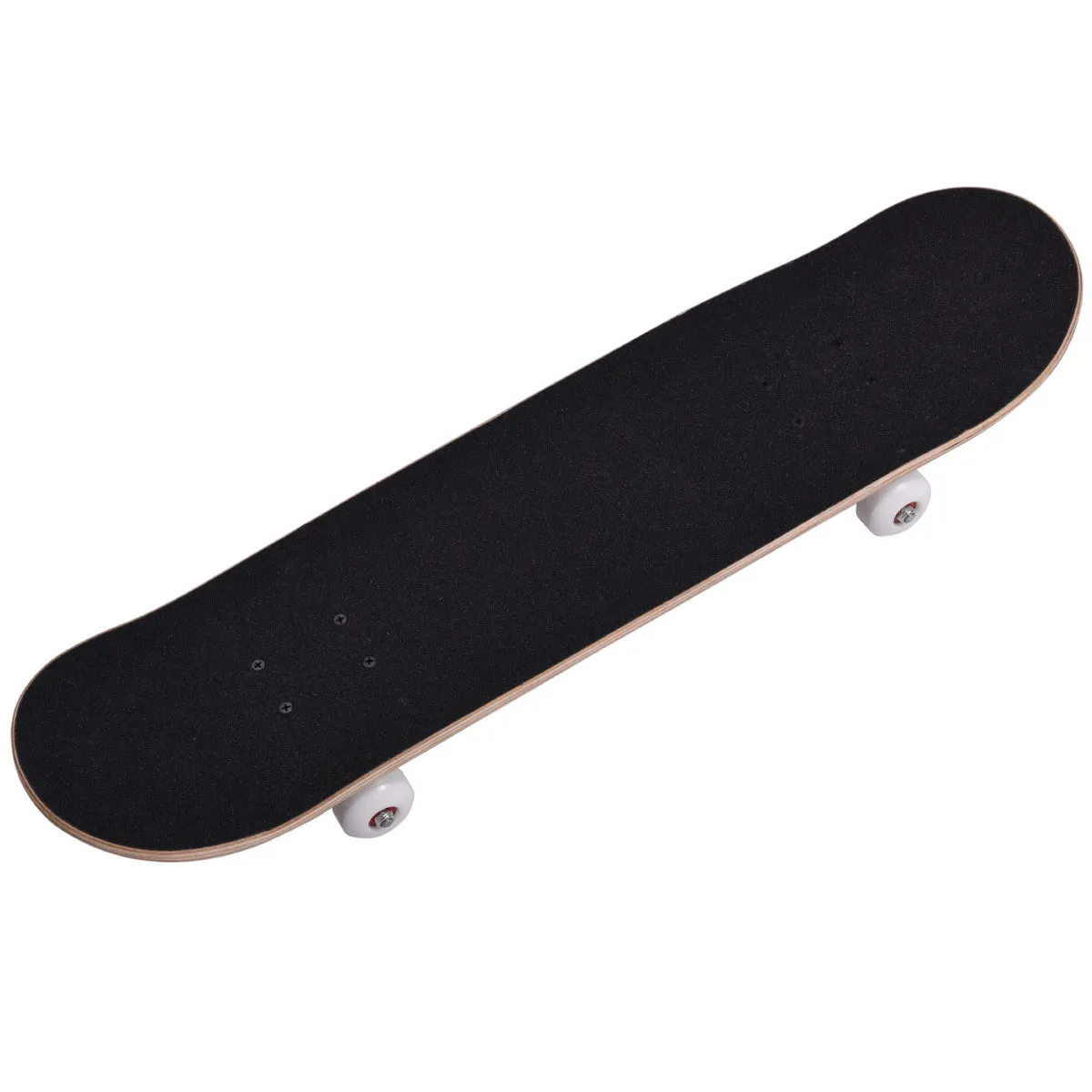 31" x 8" Complete Skateboard, Cruiser Board with 7 Layer Maple for Beginners Kids Boys Girls, Black