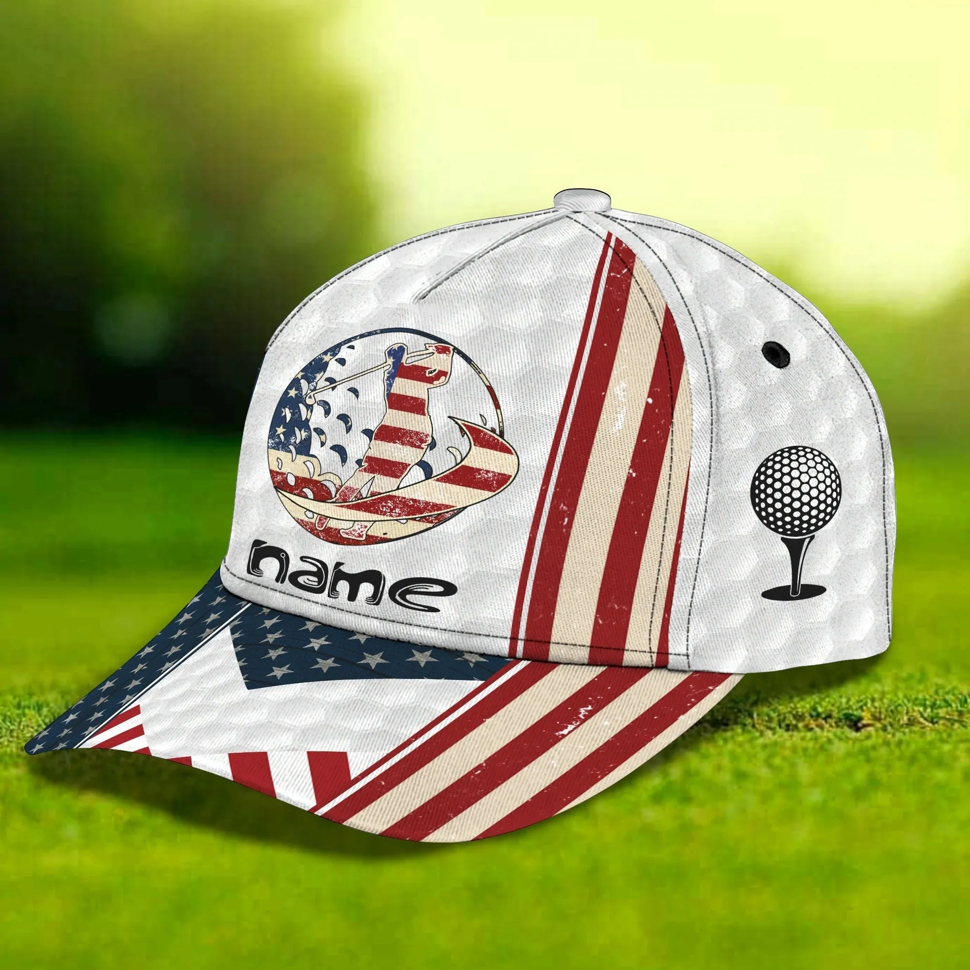 3D Full Print Classic Cap Hat For Golfer, American Golfer Gifts, Good Quality Golf Cap For Men And Woman