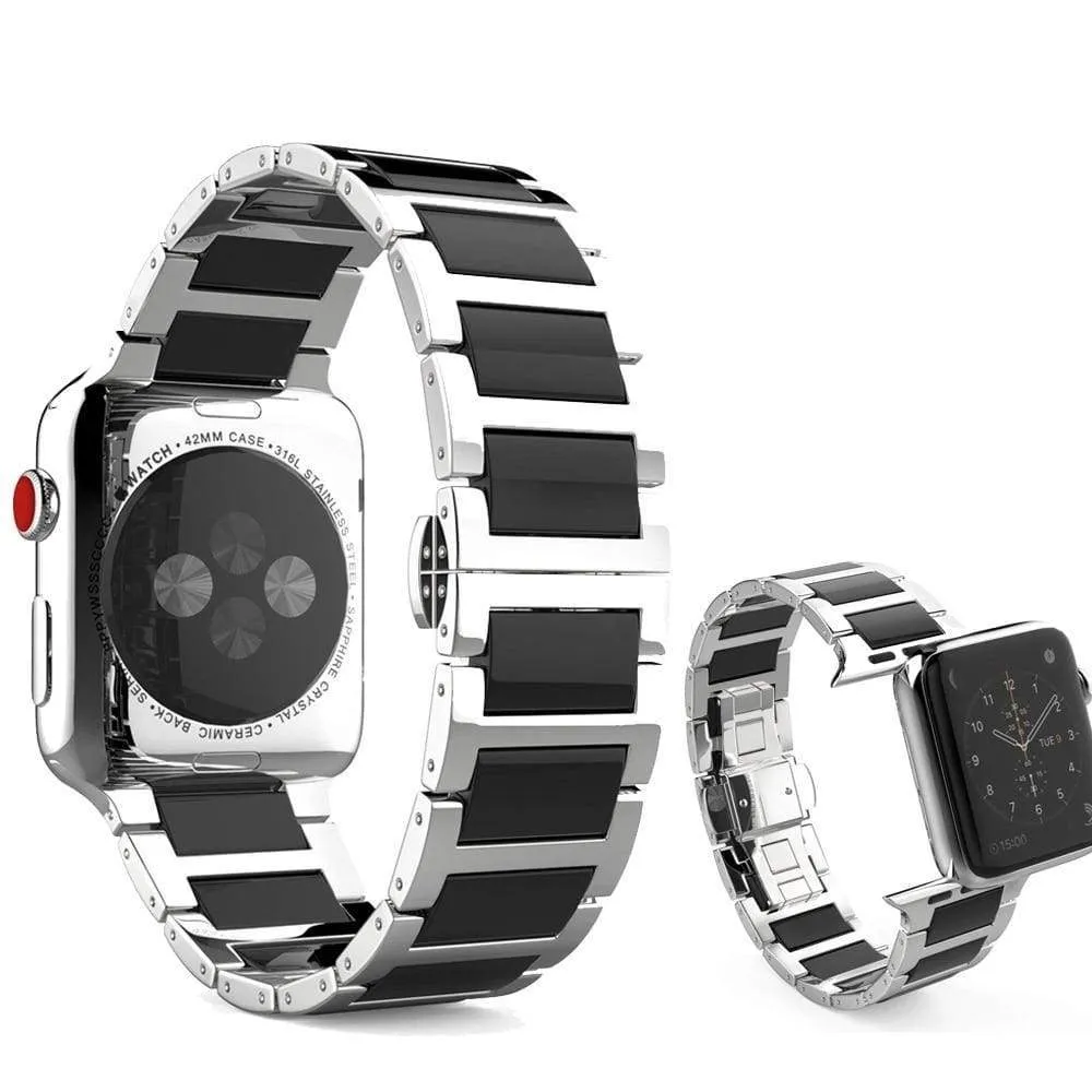 Apple Watch Series Band, Ceramic Stainless Steel link Strap