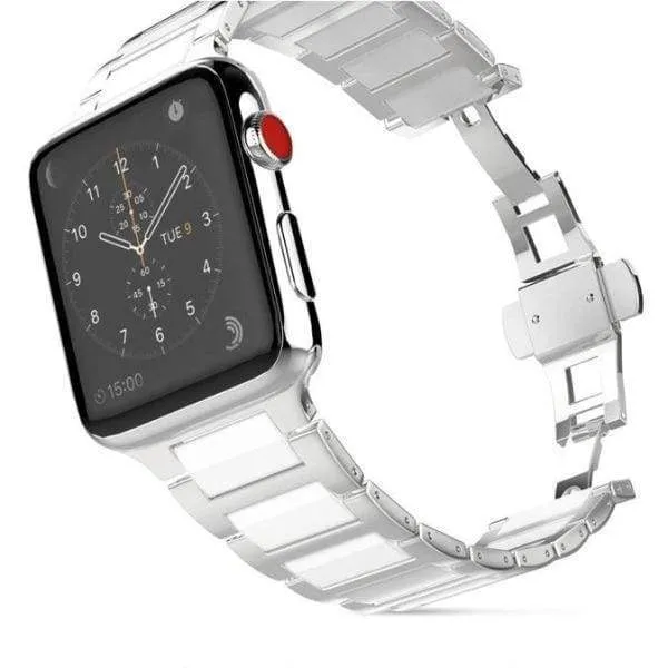 Apple Watch Series Band, Ceramic Stainless Steel link Strap