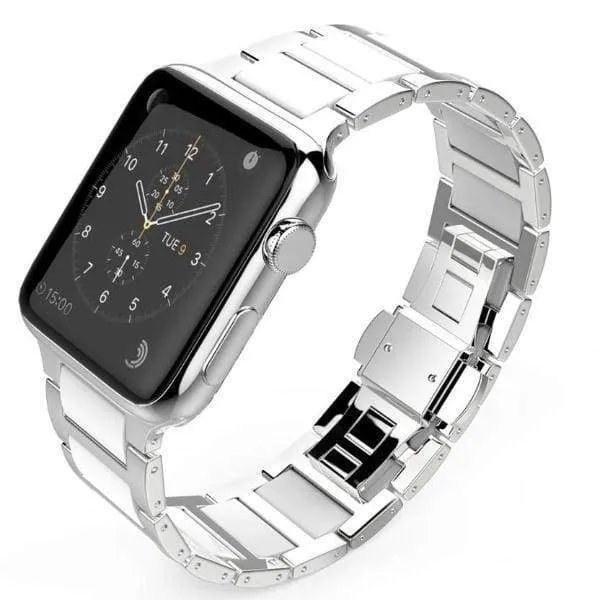 Apple Watch Series Band, Ceramic Stainless Steel link Strap