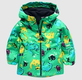 Baby Boy's Cute Dinosaur Windproof And Rainproof Hooded Jacket or Pants (NOT A SET)