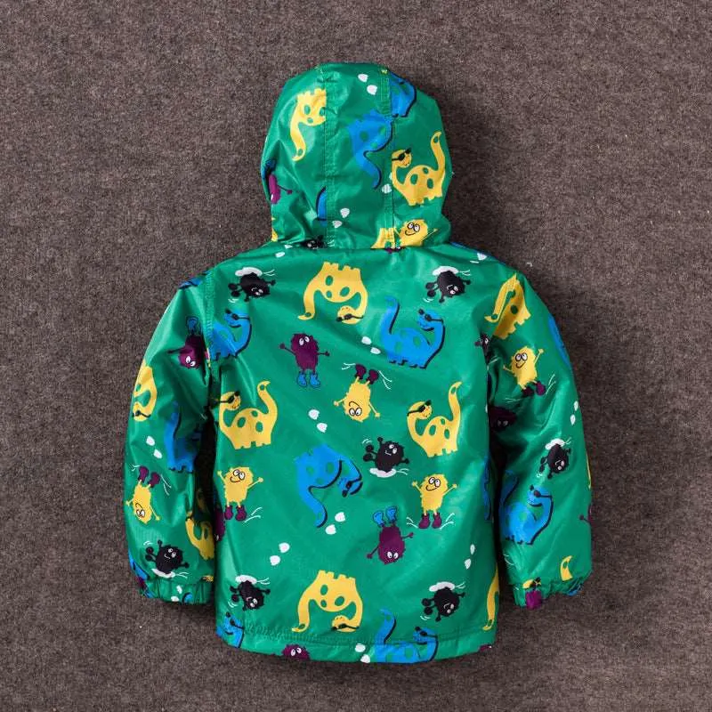 Baby Boy's Cute Dinosaur Windproof And Rainproof Hooded Jacket or Pants (NOT A SET)