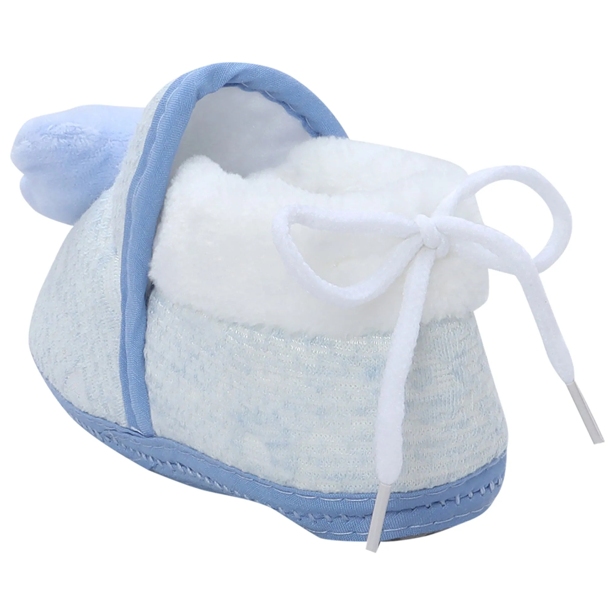 Baby Moo 3D Cute Kitty Soft Slip-On Anti-Skid Plush Warm Booties - Blue