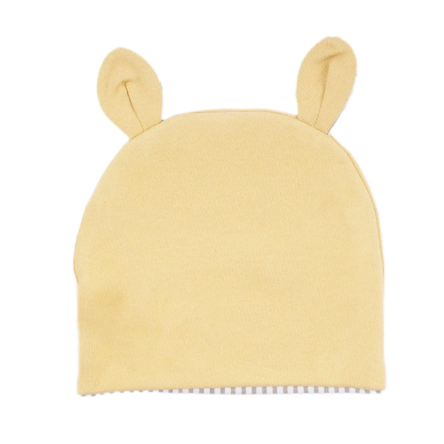 Baby Moo Busy Bee All Season Stretchable Hosiery Warm 3D Beanie Cap - Mustard