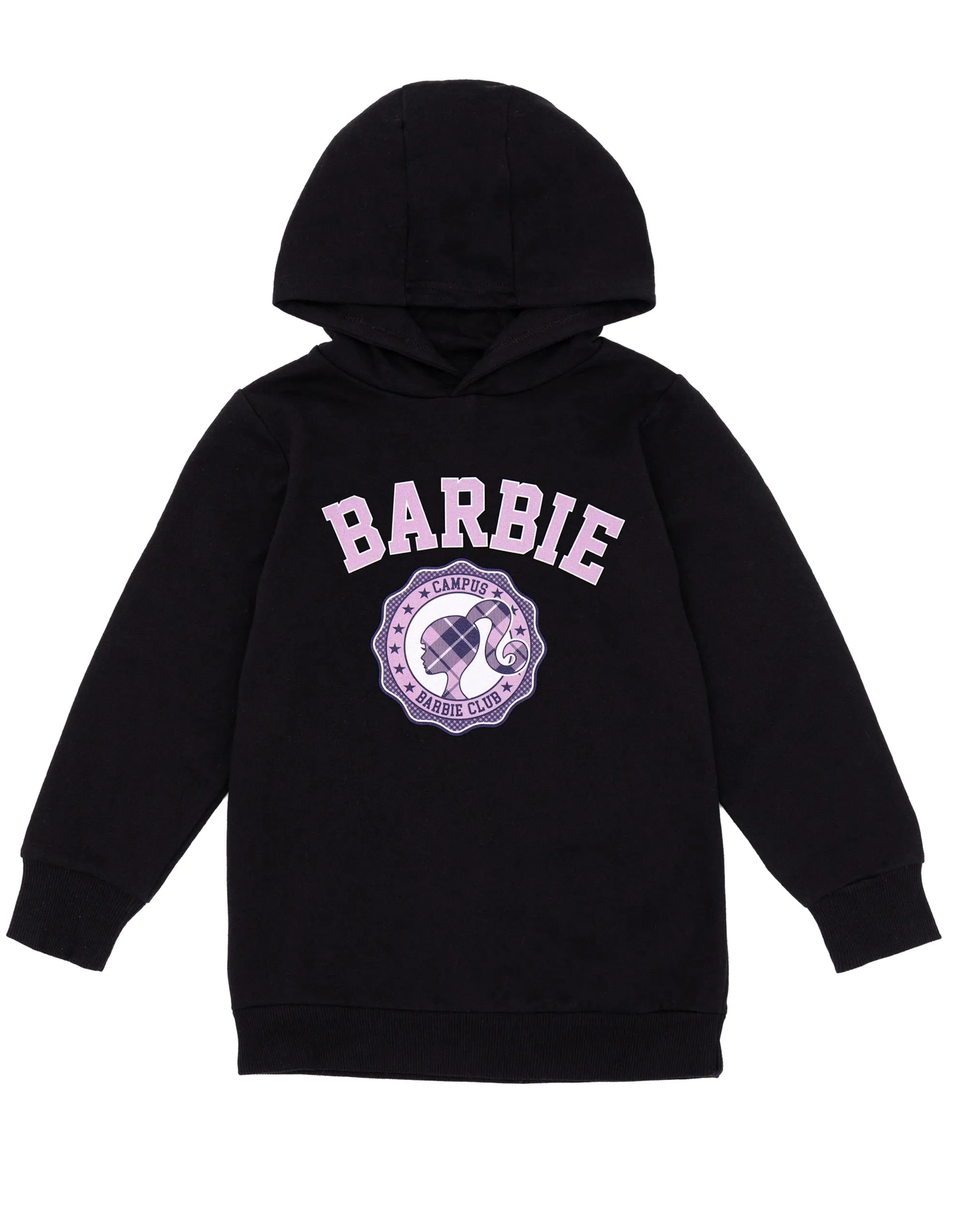 Barbie Checked Collegiate Girl Black Hoodie