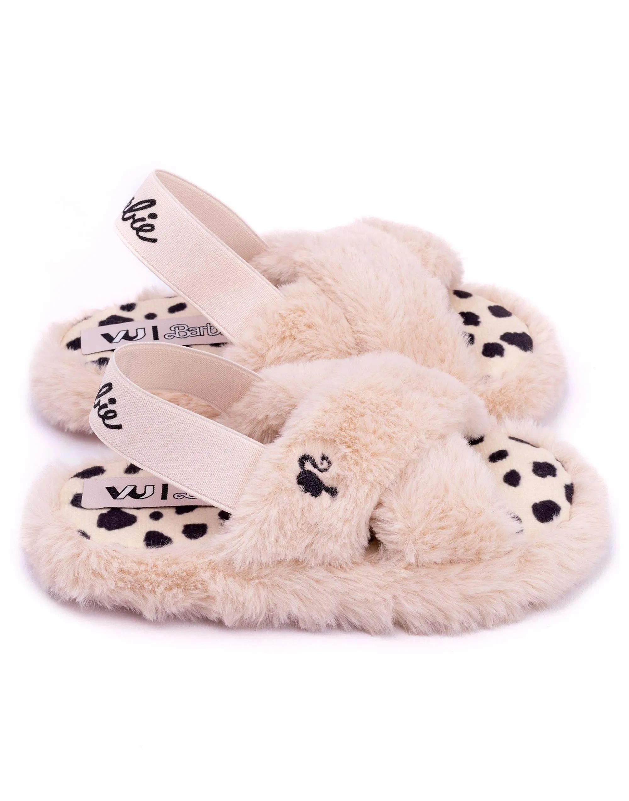 Barbie Girls Faux Fur Slip On Slippers