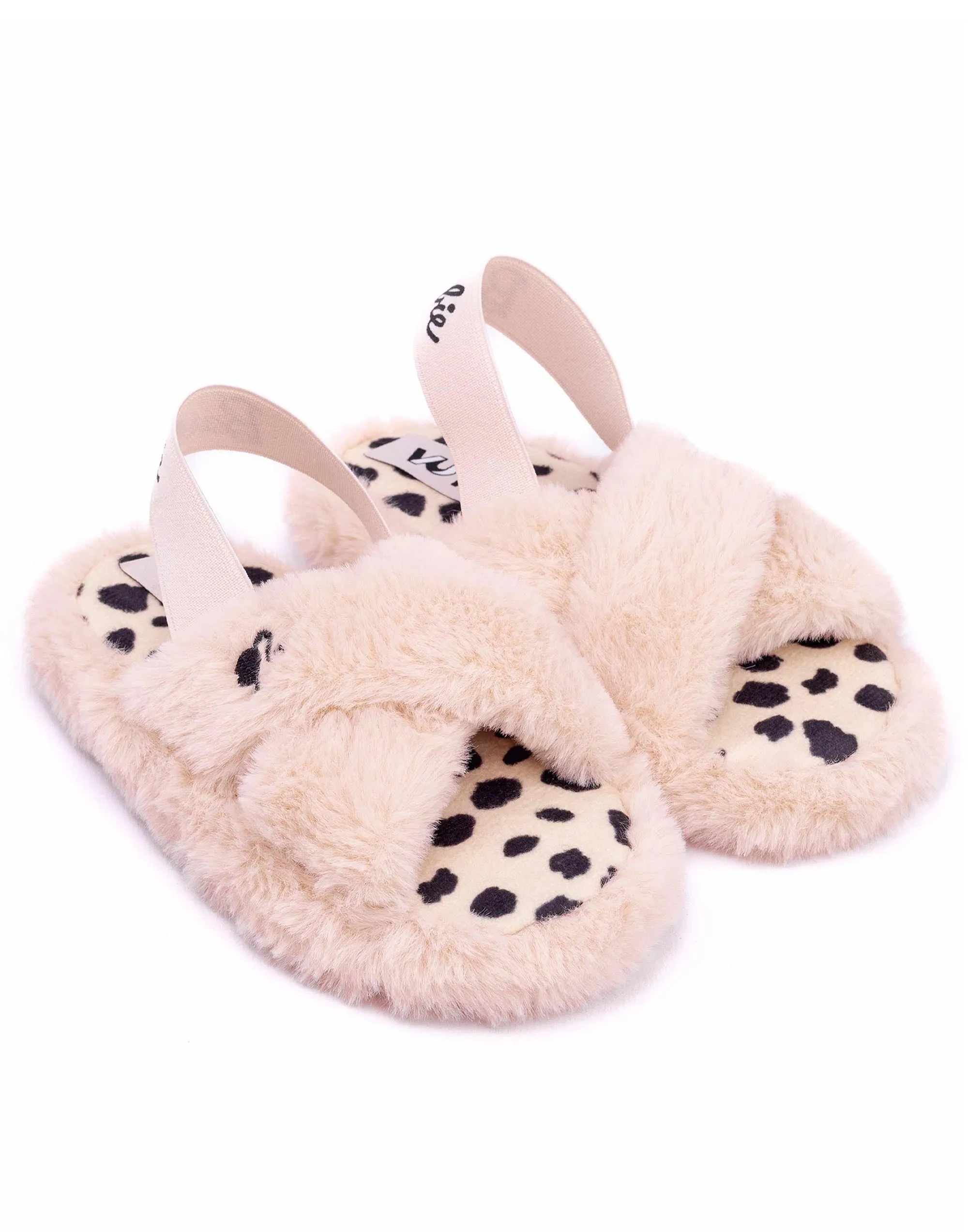 Barbie Girls Faux Fur Slip On Slippers