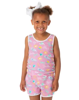 Barbie Girls Pink2 Piece Co-Ord Vest Shorts Set