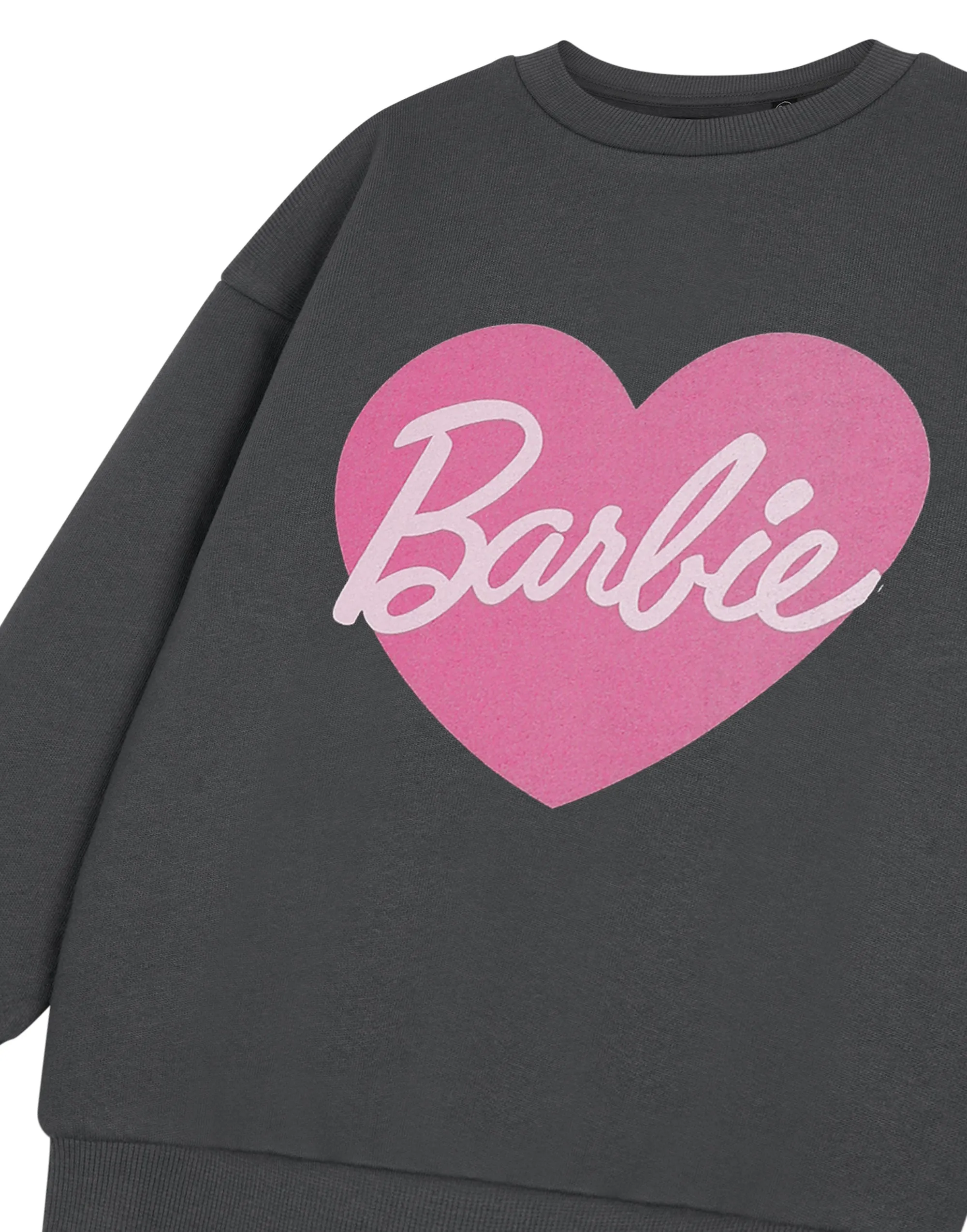 Barbie Heart Girls Grey Sweatshirt