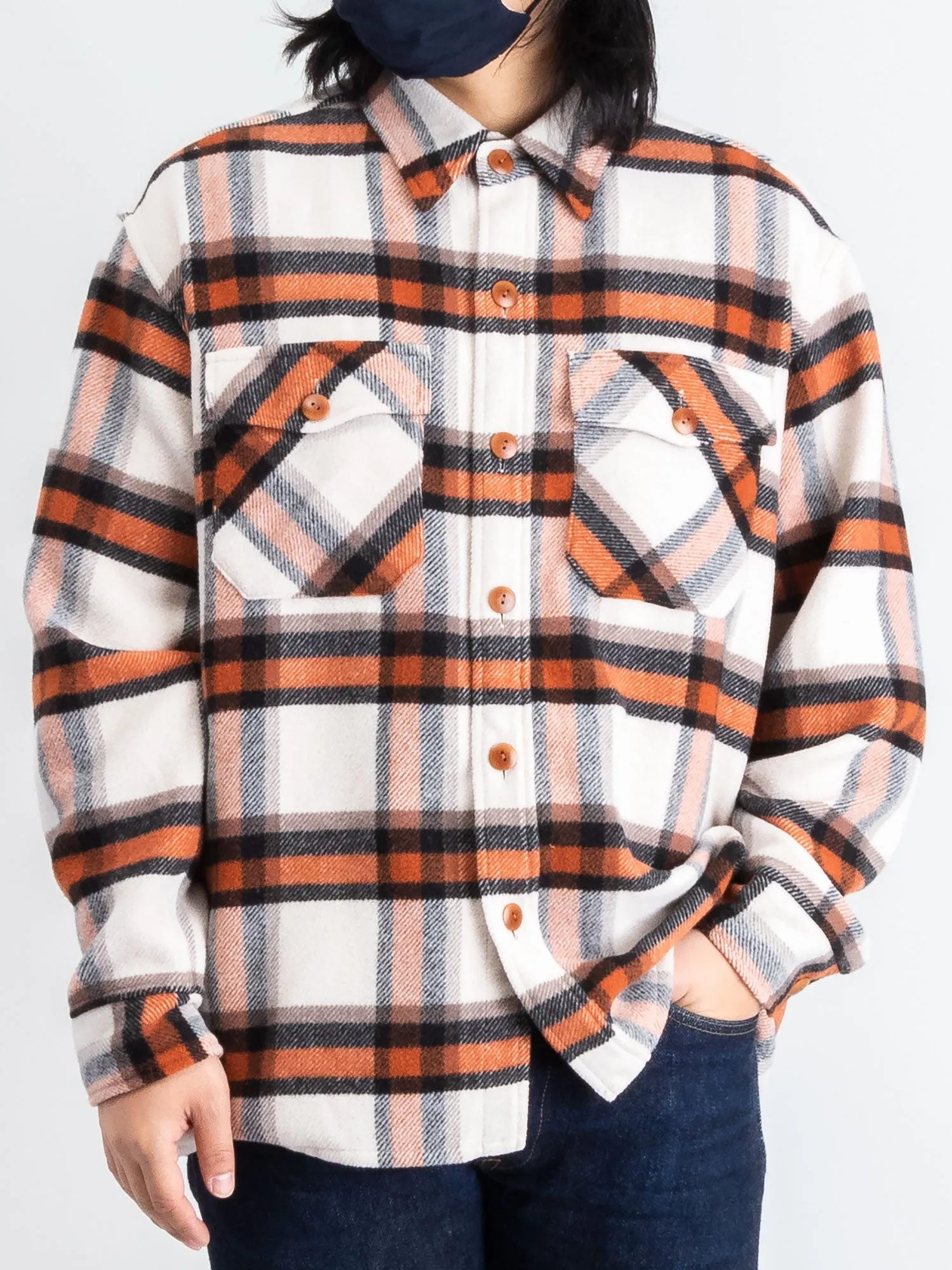 Big Check CPO Shirt in Orange