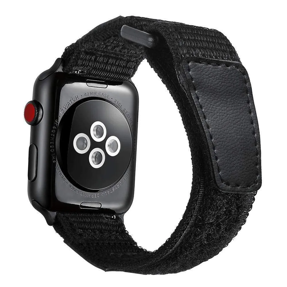 Black Leather Sport Loop Woven Nylon Breathable Wristband Series