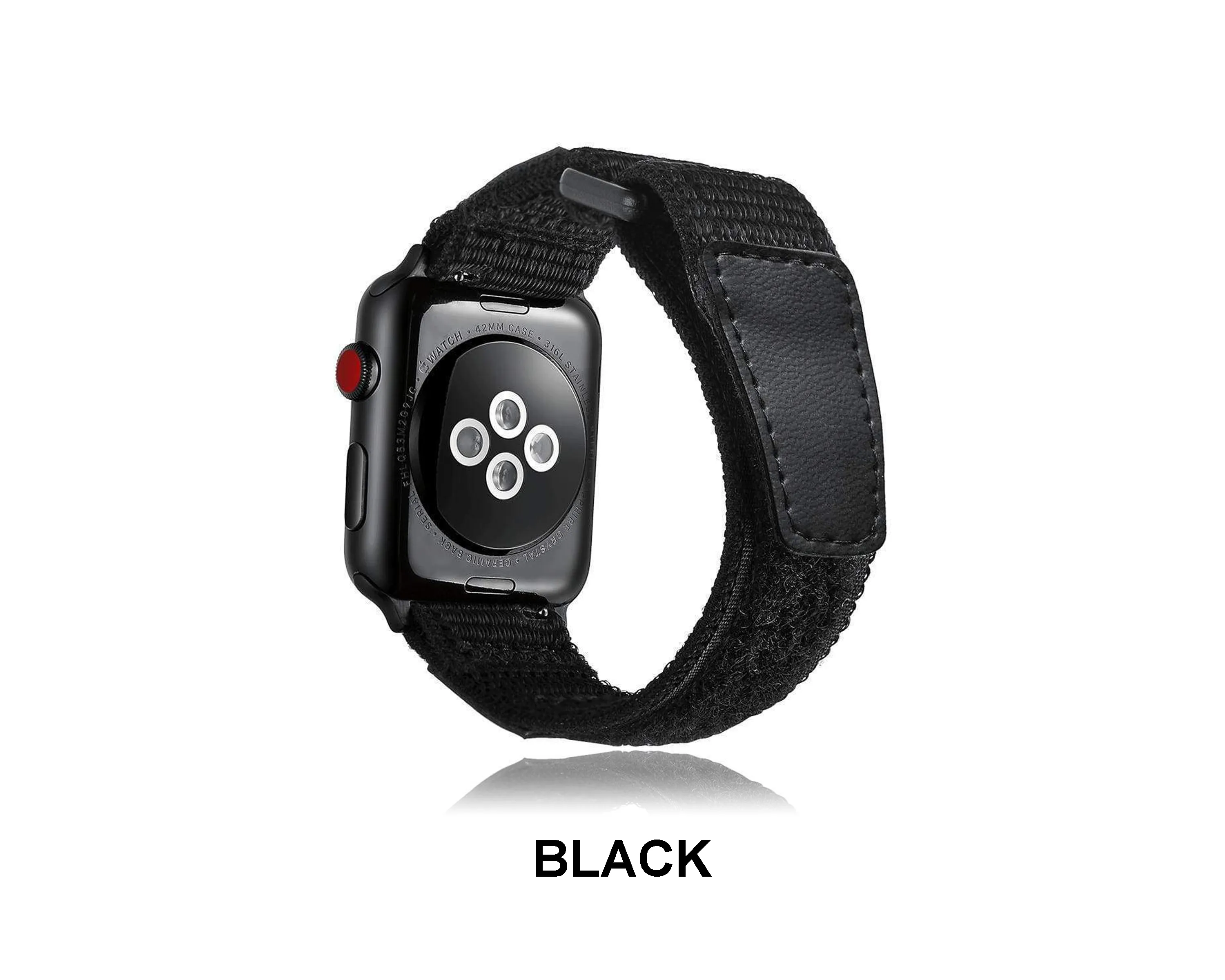 Black Leather Sport Loop Woven Nylon Breathable Wristband Series