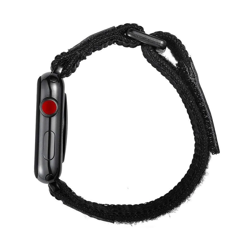 Black Leather Sport Loop Woven Nylon Breathable Wristband Series