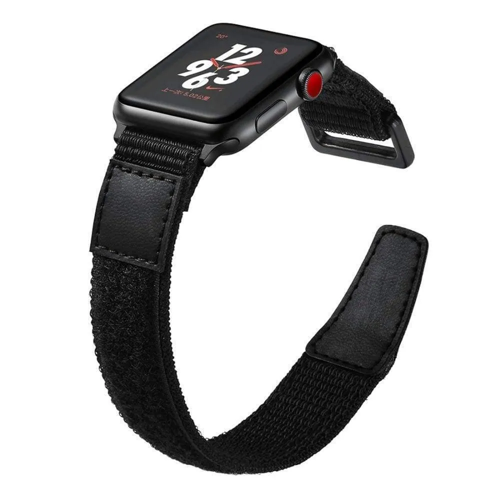 Black Leather Sport Loop Woven Nylon Breathable Wristband Series