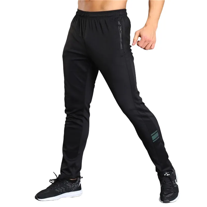 Bodybuilding Sports Running Pants Men's Striped Breathable Fitness Training Jogging Sweatpants Black Basketball Tennis Trousers