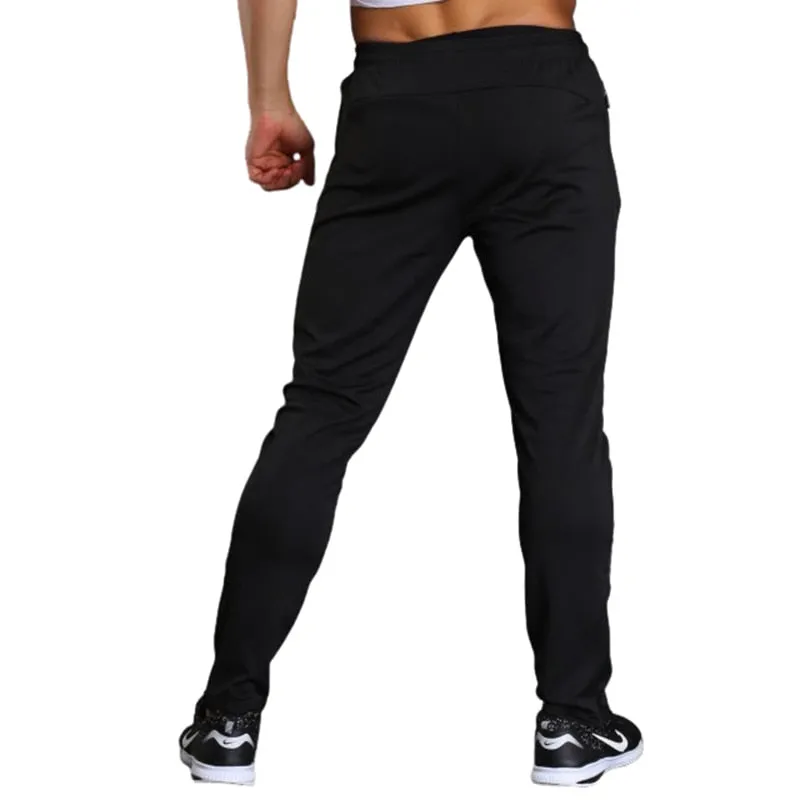 Bodybuilding Sports Running Pants Men's Striped Breathable Fitness Training Jogging Sweatpants Black Basketball Tennis Trousers