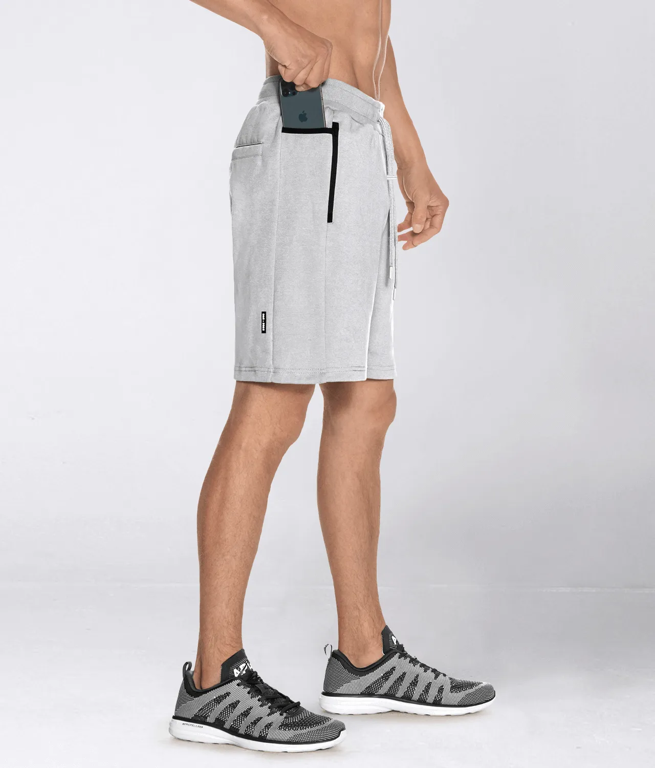 Born Tough Core Fit Zippered Gray Running Shorts for Men