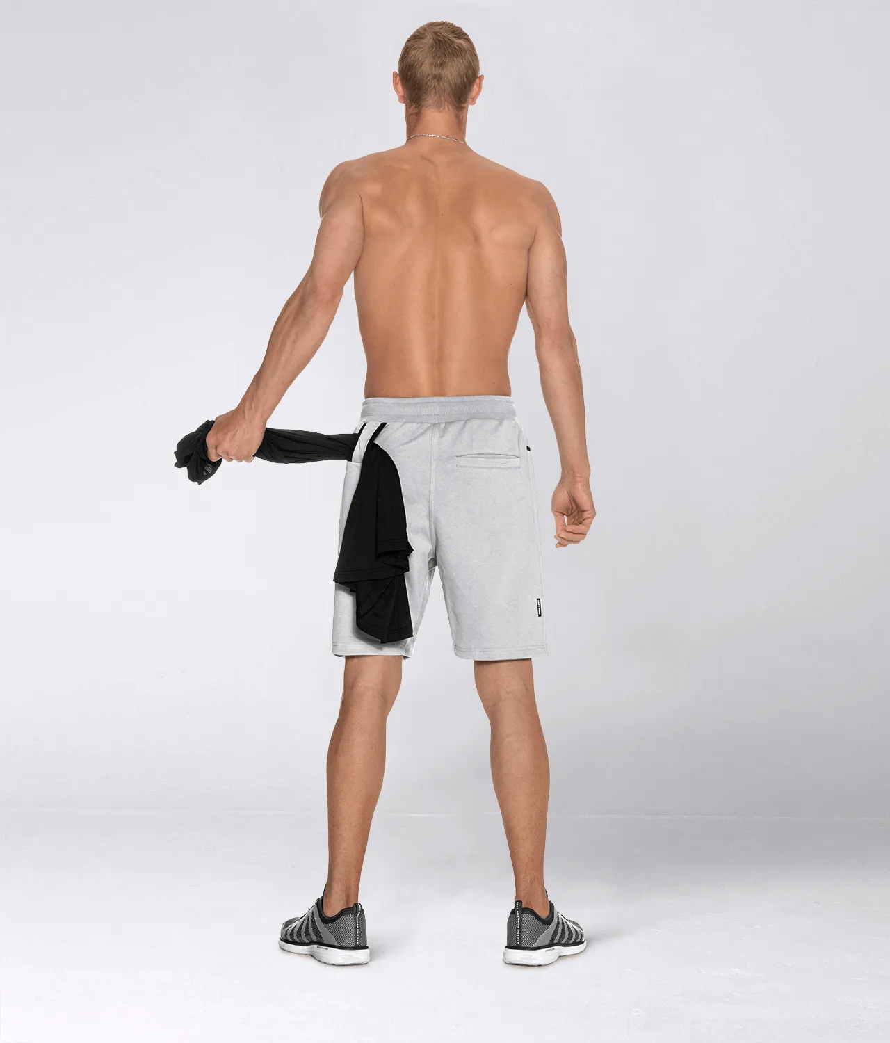 Born Tough Core Fit Zippered Gray Running Shorts for Men