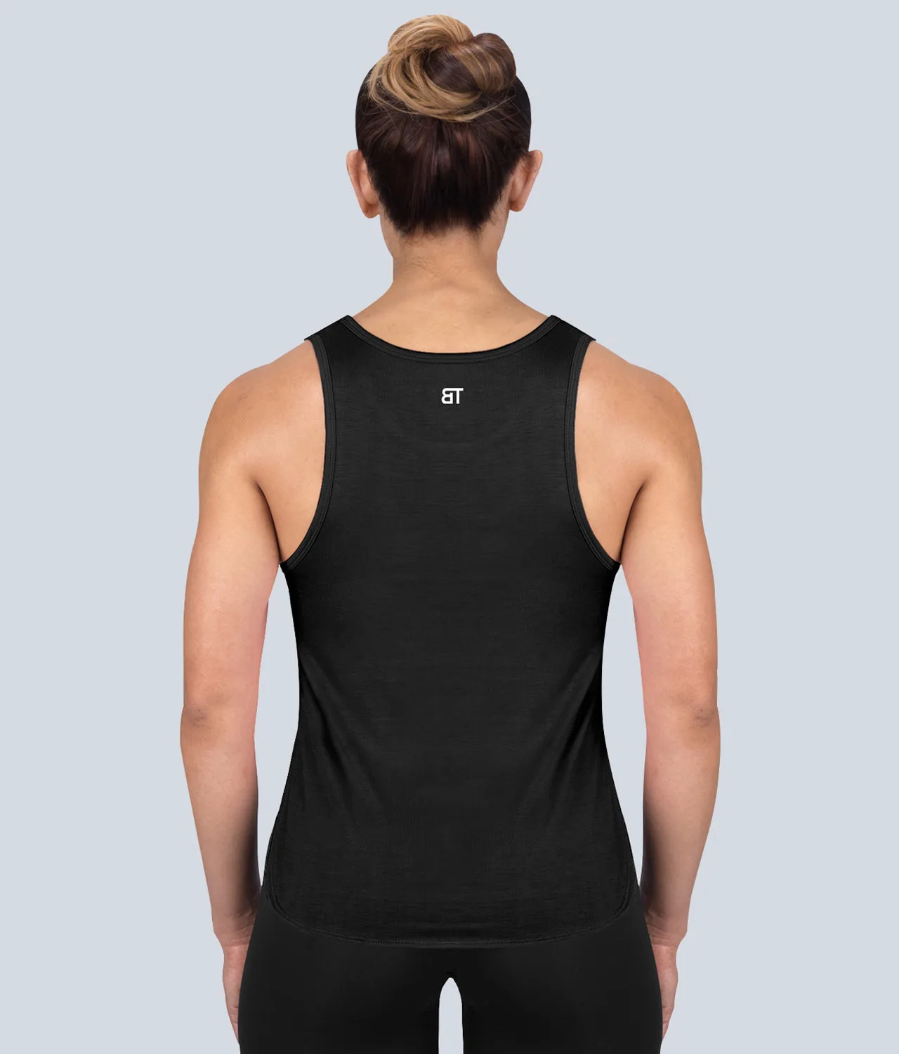 Born Tough Limitless Muscle Black Sheer Running Tank Top for Women