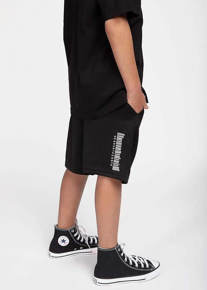 Boys Black Barcode Shorts