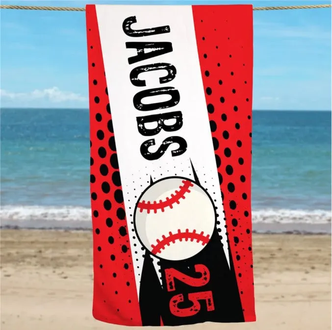 Custom Sport Towel , Football Beach Towels, Soccer Towels, Baseball Towel for Kids Girls Boys