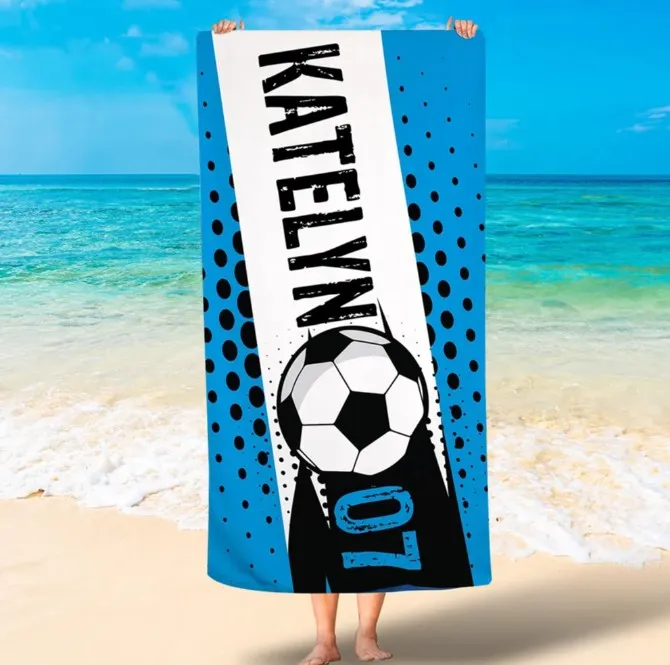 Custom Sport Towel , Football Beach Towels, Soccer Towels, Baseball Towel for Kids Girls Boys