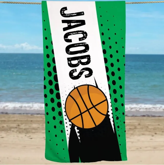 Custom Sport Towel , Football Beach Towels, Soccer Towels, Baseball Towel for Kids Girls Boys