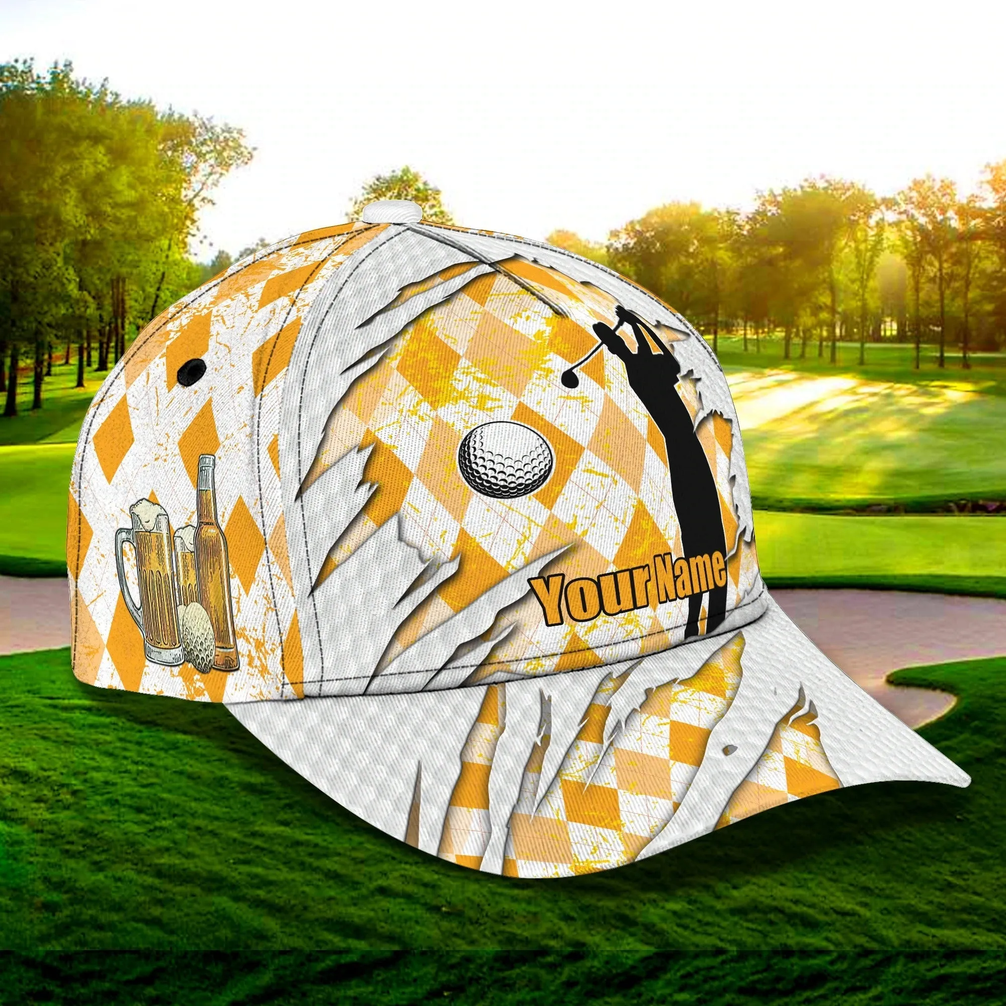 Customized 3D All Over Print Mens Golf Cap For Mens, Birthday Gift For Golf Man, Golfer Friends Best Gifts