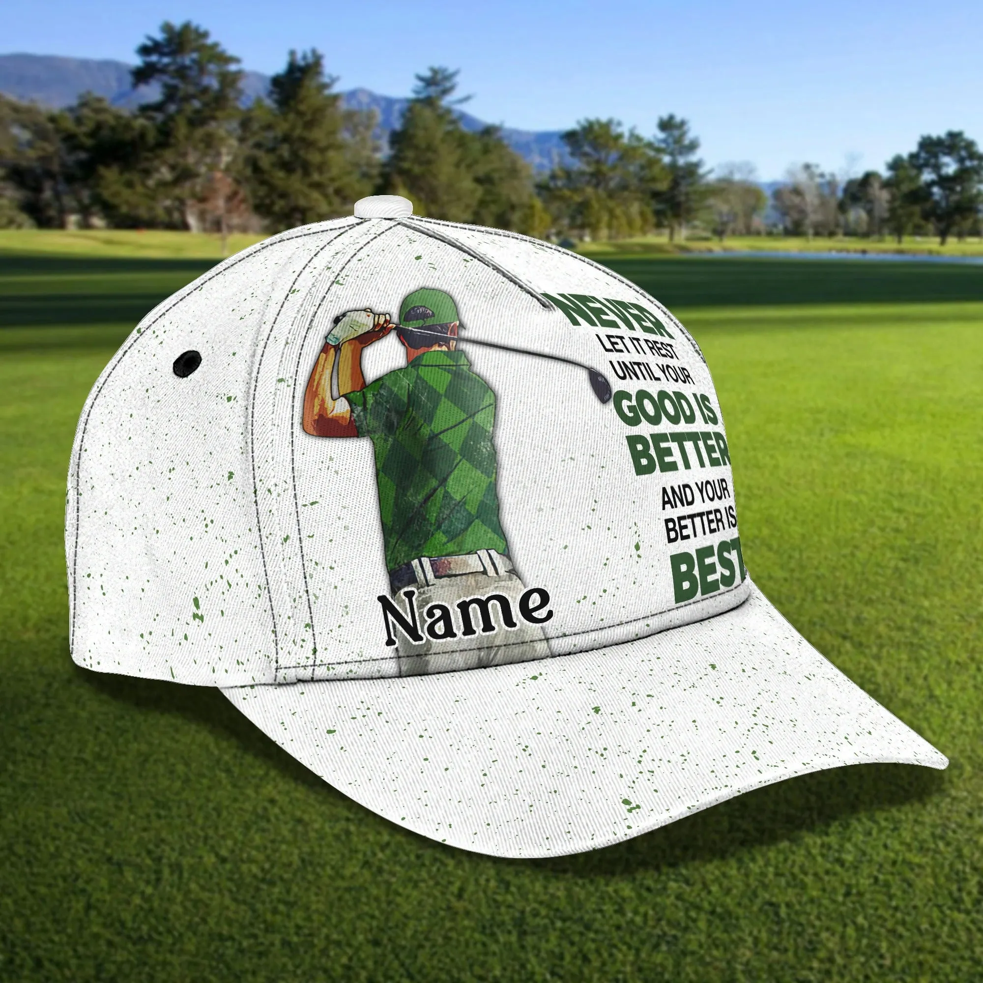 Customized With Name All Over Print 3D Cap For Dad Golf, Man Golfer Hat Caps, Dad Golf Caps