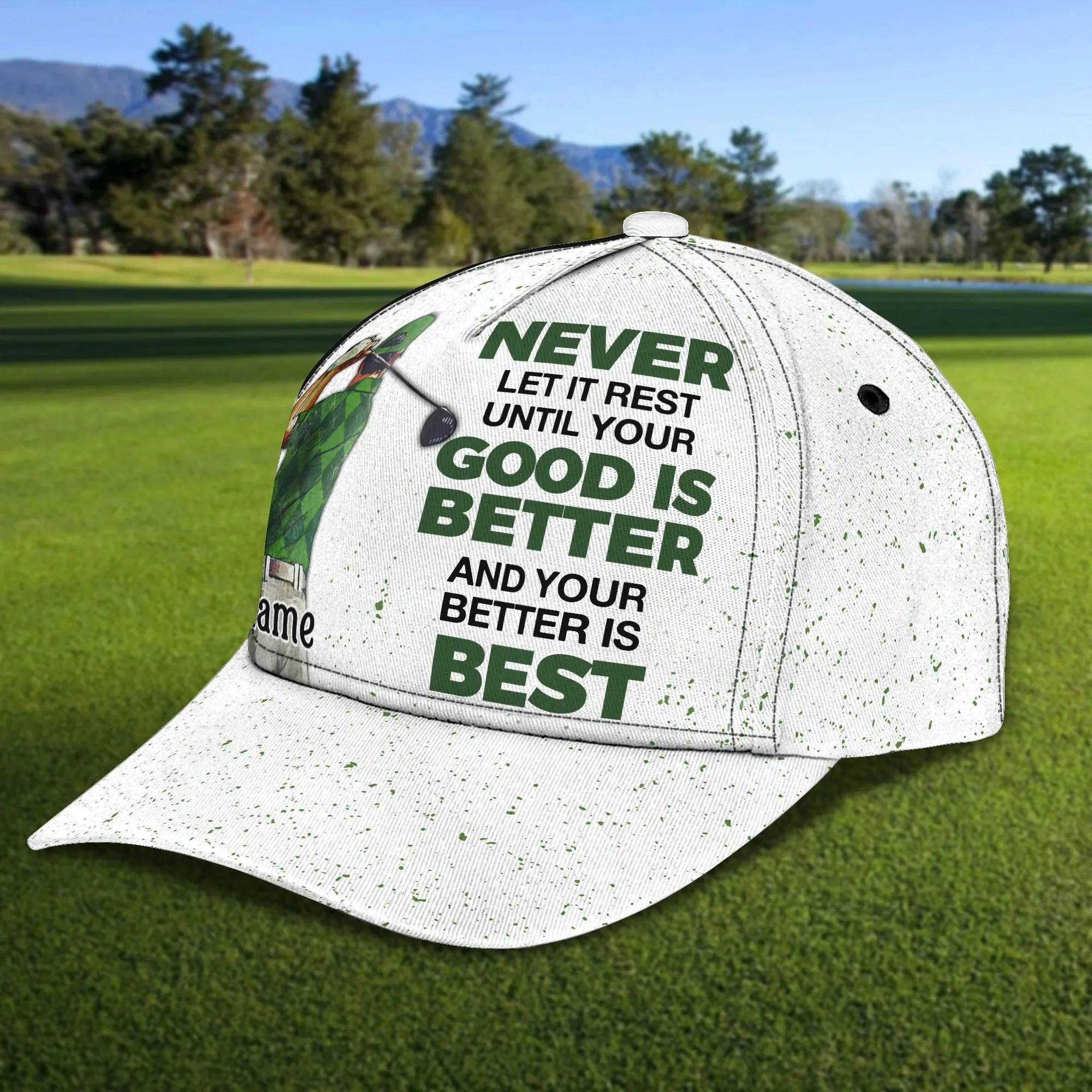 Customized With Name All Over Print 3D Cap For Dad Golf, Man Golfer Hat Caps, Dad Golf Caps