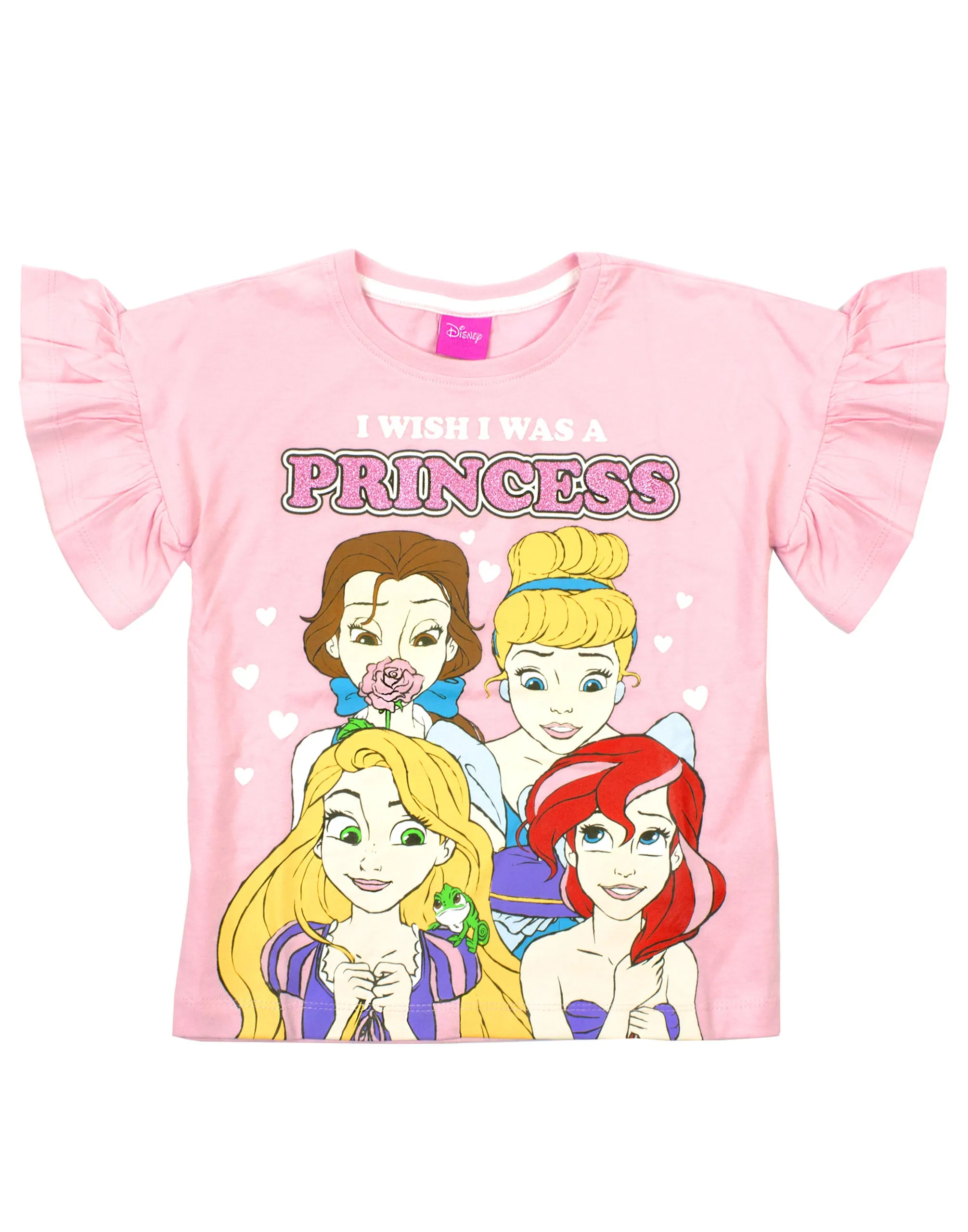 Disney Princesses Girls Pink Short Sleeve Short Leg Pyjama Set