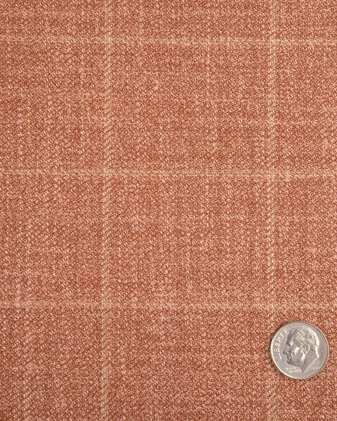 Ethomas Light Orange Beige Windowpane Plaid Jacket