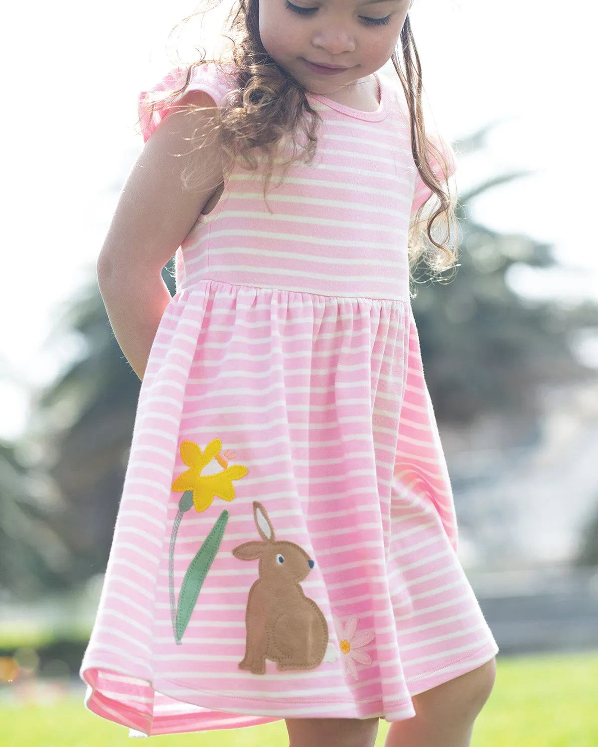 Frugi Bobby Dress - Jellyfish Breton / Rabbit