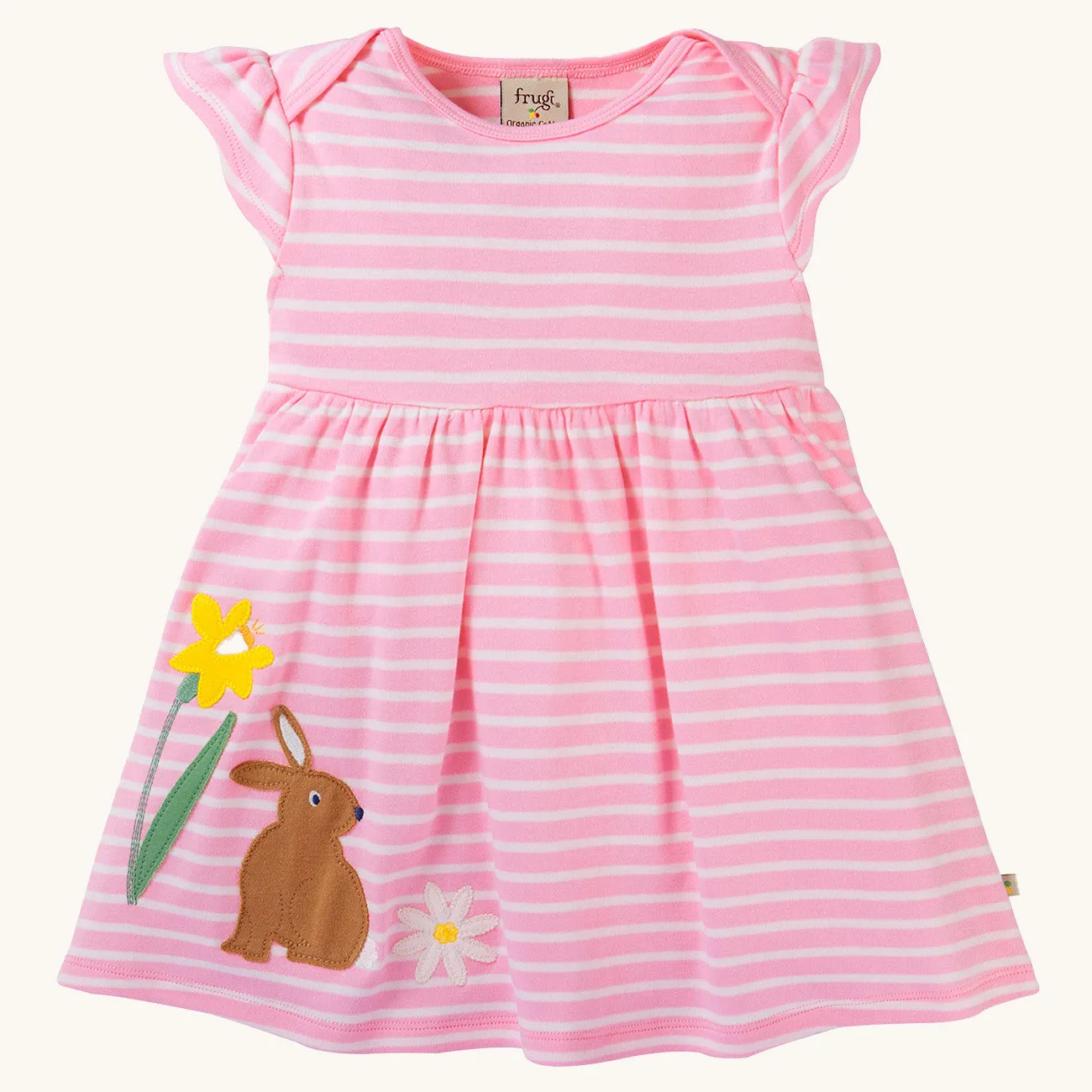 Frugi Bobby Dress - Jellyfish Breton / Rabbit