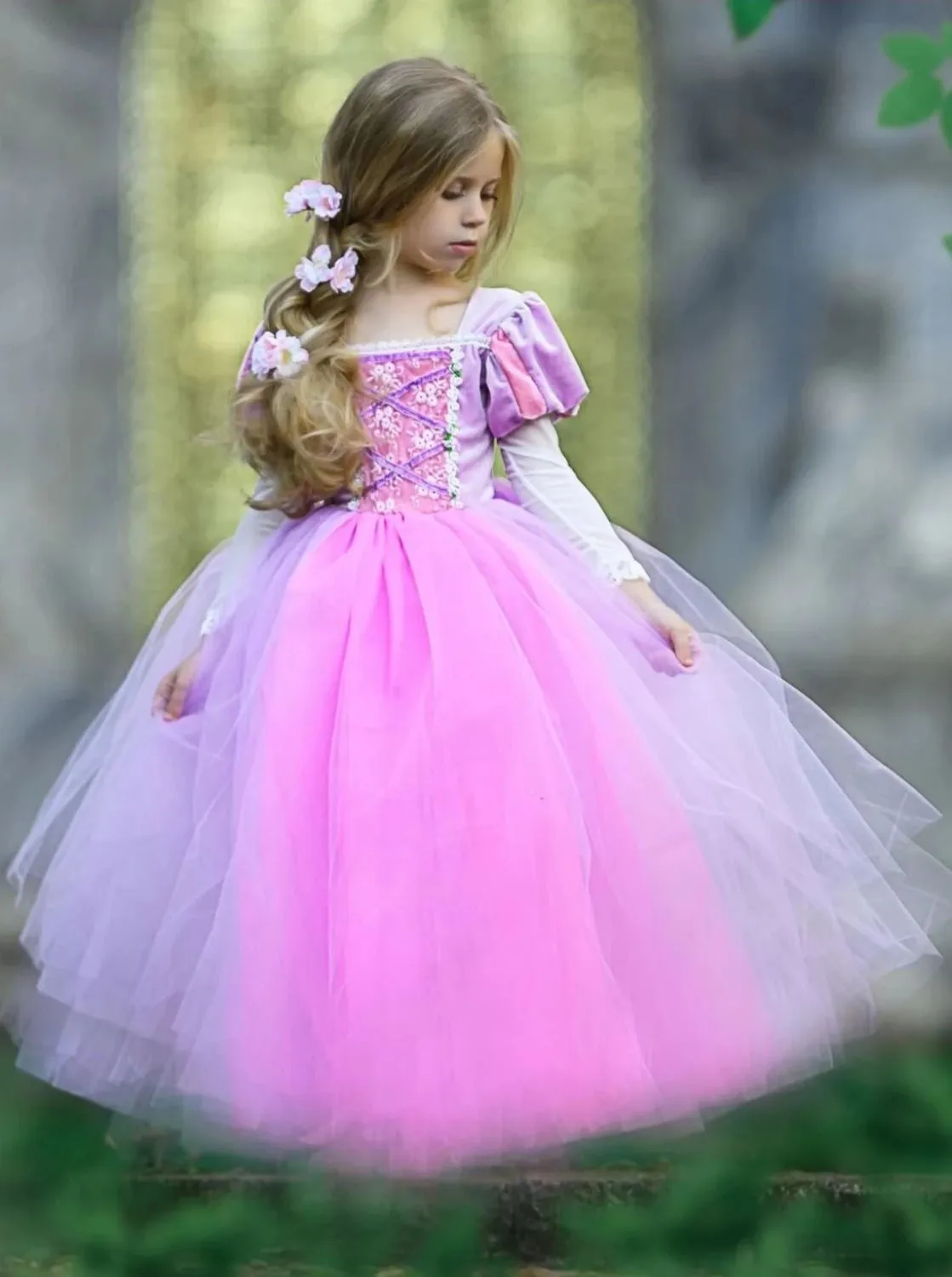 Girls Enchanted Hair Princess Costume Gown