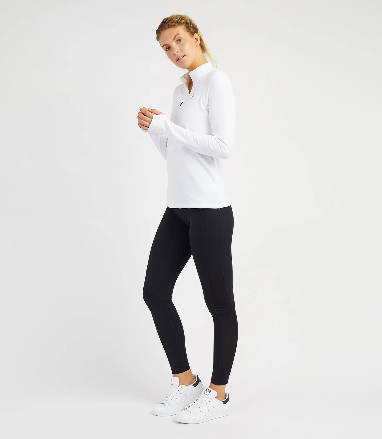 Harriet Half Zip Top - White