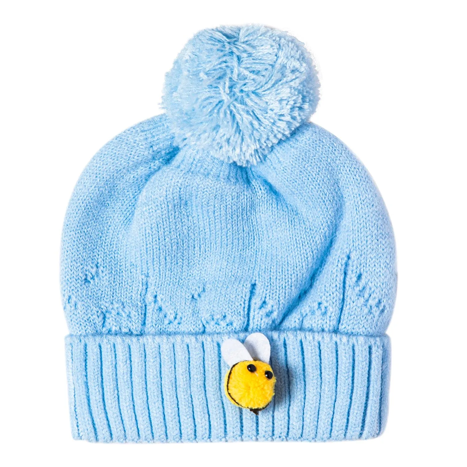 Knit Woollen Cap Honey Bee Blue