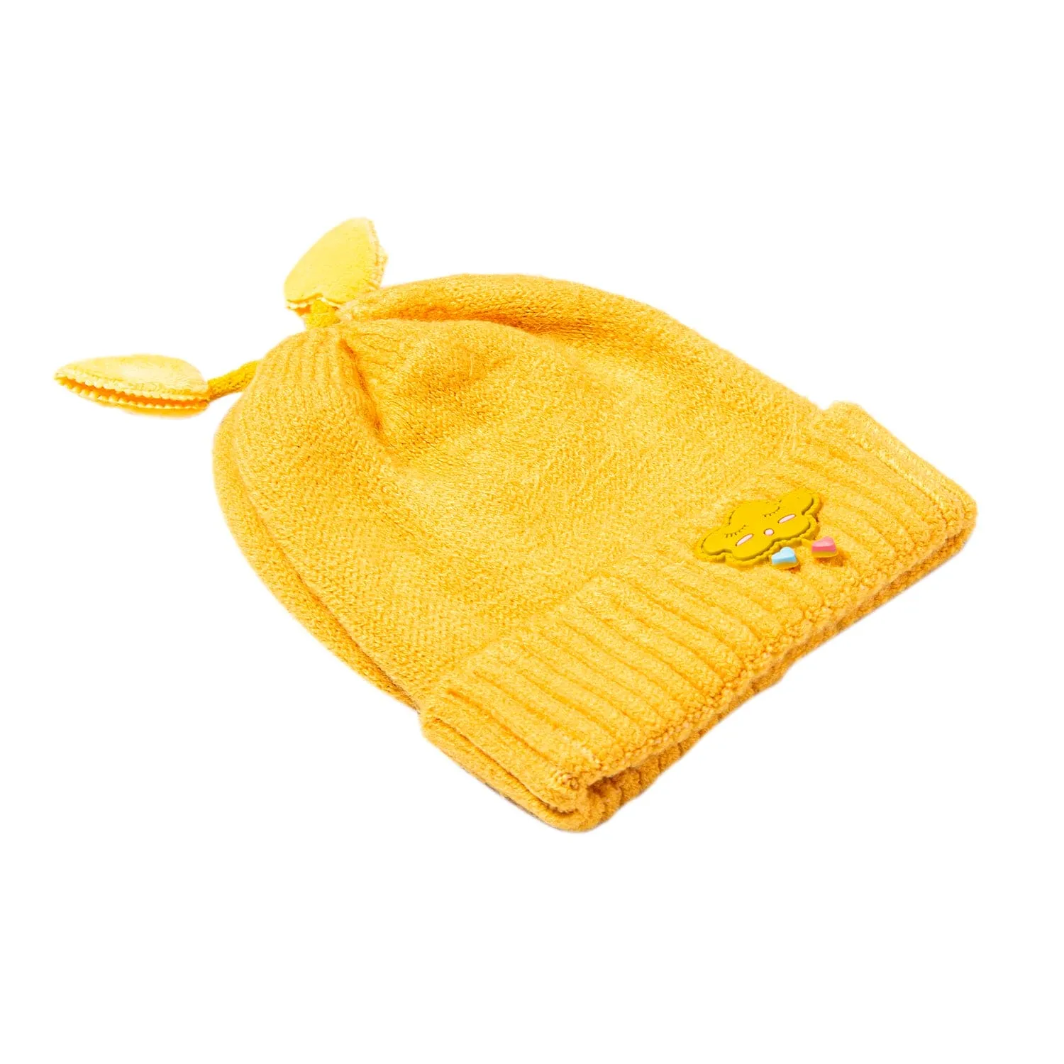 Knit Woollen Cap Winter Beanie Cloud Yellow