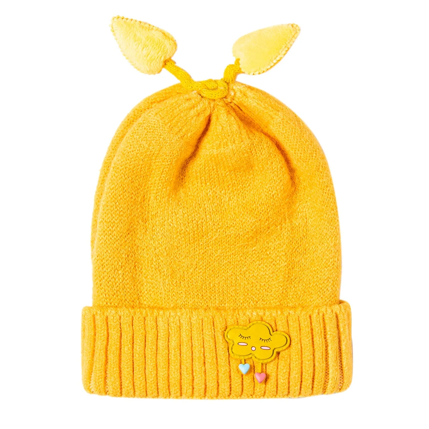 Knit Woollen Cap Winter Beanie Cloud Yellow