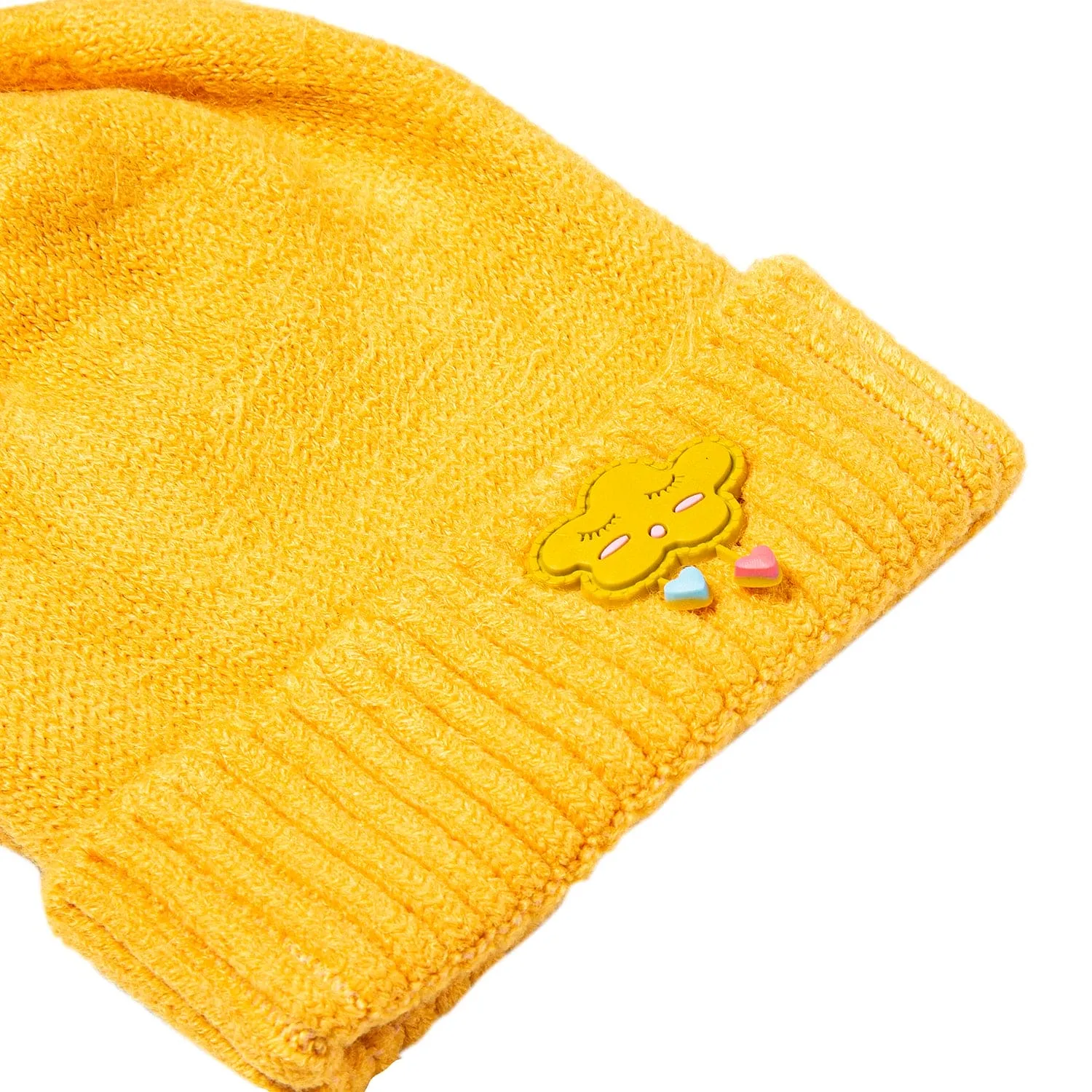 Knit Woollen Cap Winter Beanie Cloud Yellow