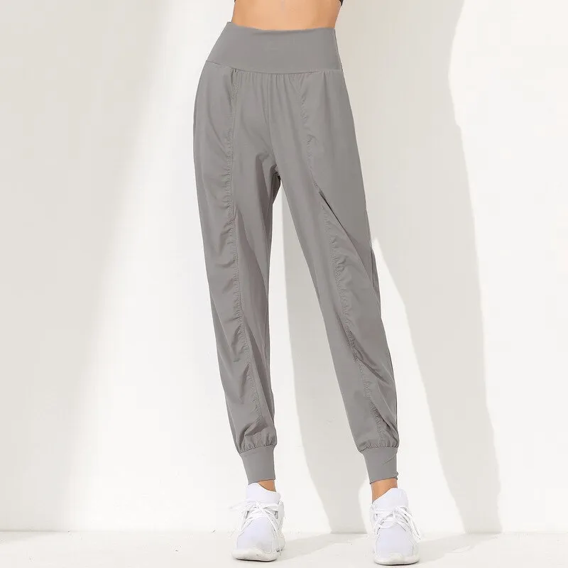 Lightweight Sports Women's Pants with a Wide Belt and Cuffs - SF1135