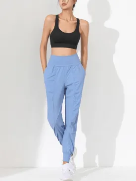 Lightweight Sports Women's Pants with a Wide Belt and Cuffs - SF1135