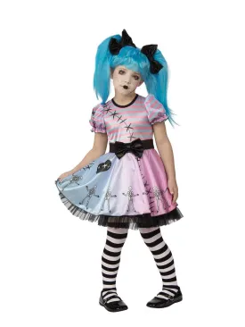 Little Blue Skelly Girl Costume for Kids