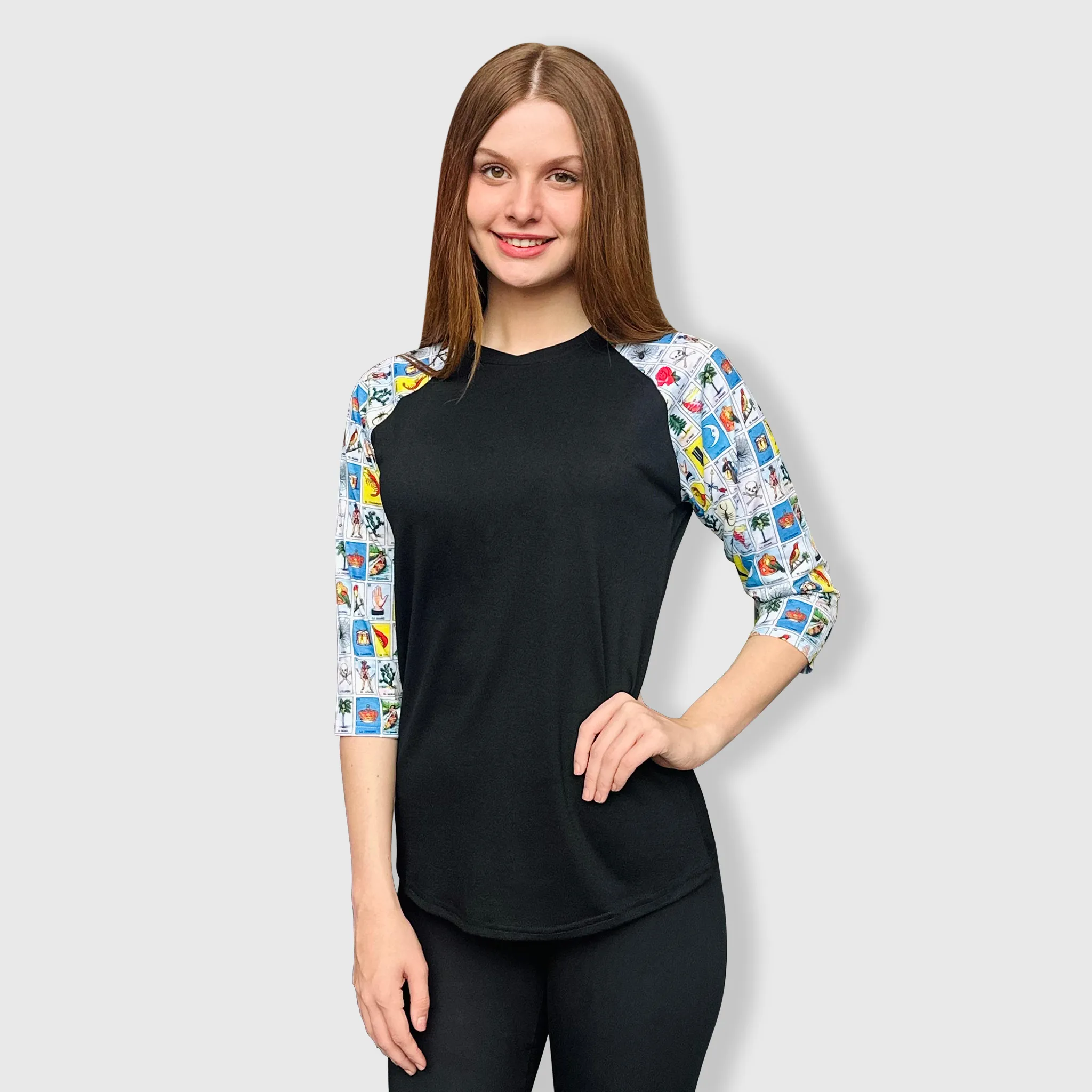 Loteria Mexican Black Polyester Top