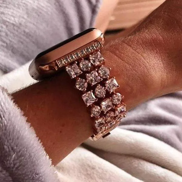 Luxury Bling Crystal Diamond Stainless Steel Link Bracelet Series 7 6