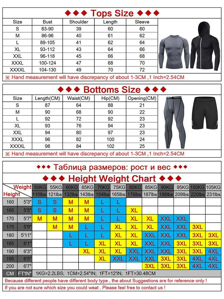 Men Tracksuit Sports Suit Gym Compression Clothing Fitness Running Set Jogging Sportwear Long Sleeves Shirts Sport Suit Rashgard