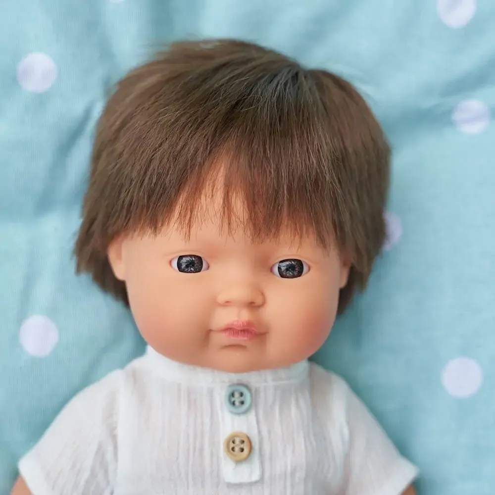 Miniland - Baby Doll - Caucasian Brunette Boy 38cm