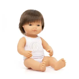 Miniland - Baby Doll - Caucasian Brunette Boy 38cm