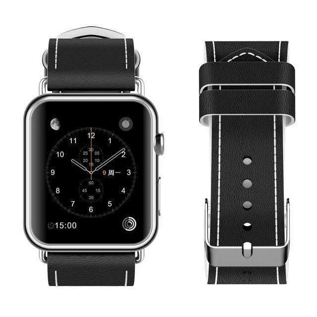 New Fashion Watchband for Apple Watch Band 44mm/ 40mm/ 42mm/ 38mm Watchband Genuine Leather Belt for Iwatch Series 1 2 3 4 5 6 Strap Leather